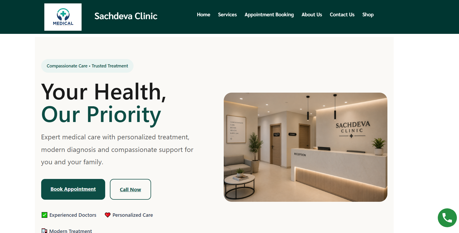 Sachdeva Clinic website and Google Ads campaign screenshot — local SEO and paid search project by Apex Scale Marketing Co.